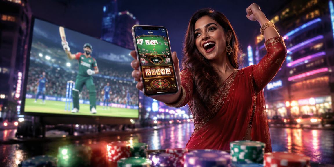 নারায়ণগঞ্জে নিয়নের আলোয় crickexapp ক্রিকেট বেটিং উপভোগ করছেন একজন তরুণ